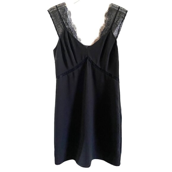 Allsaints Ally Dress Black Lace Sz 4 polyester Sheer Lace Panels LBD retail $230 - Picture 3 of 10